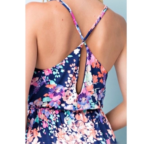 MAIRA Floral Print Maxi Dress - NAVY MIX - Picture 3 of 3
